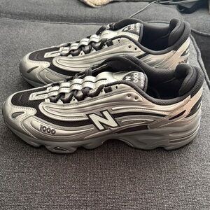 New Balance Silver and Black 1000 Runner Sneakers